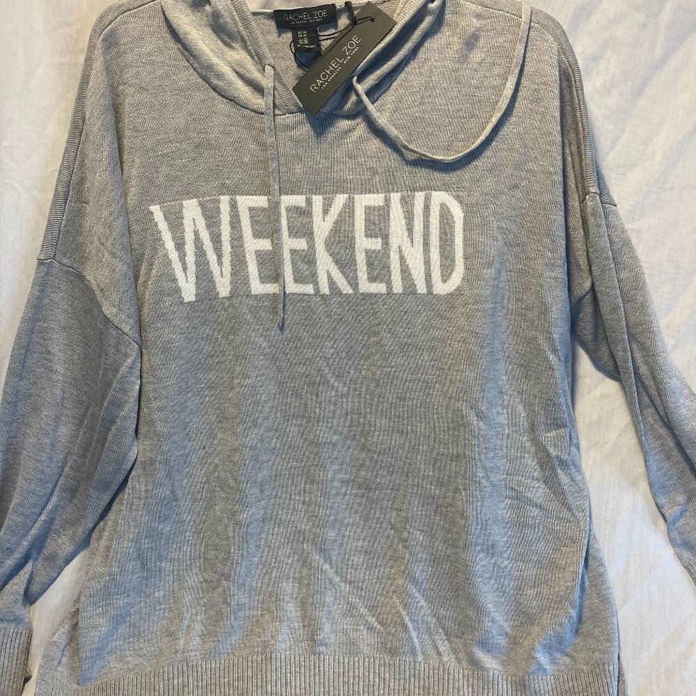 RACHEL ZOE KNIT PULLOVER WEEKEND LIGHTWEIGHT HOODIE PLUS SIZE 1X NWT